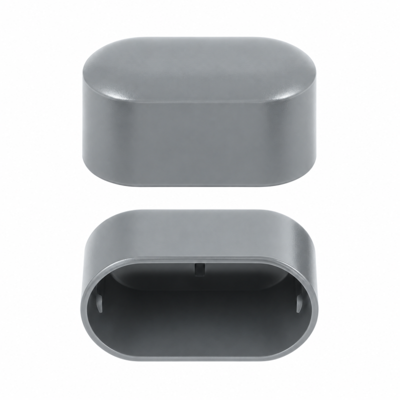 External end cap for oval tube 20x38 mm Grey External end cap for oval tube 20x38 mm Grey