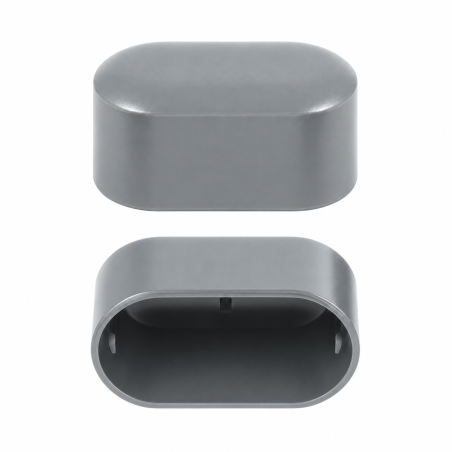 External end cap for oval tube 20x38 mm Grey External end cap for oval tube 20x38 mm pipe cover EMFA GmbH