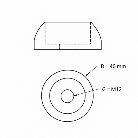 Flat dome screw cover for playground equipment M12 M12 flat dome cap EMFA GmbH