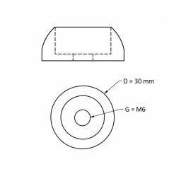 Flat dome screw cover for playground equipment M6 Red