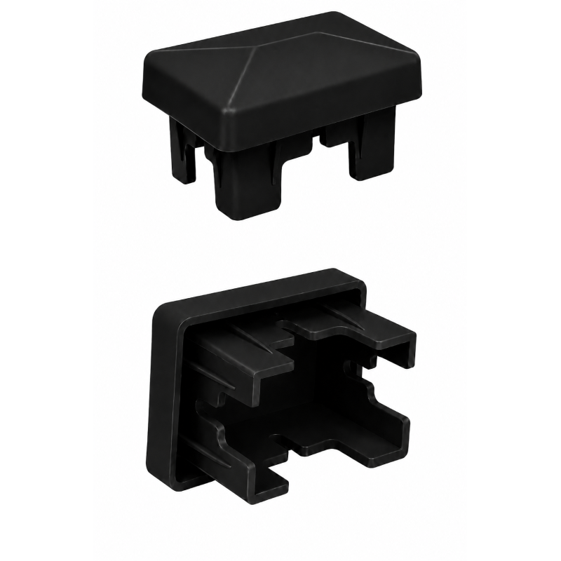Rectangular Plastic Insert Cap for Fence Posts 40x60 mm Black