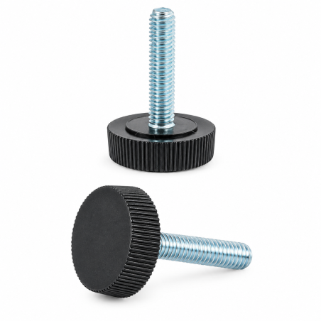 Knurled Adjustable Foot Ø25 M8x20 - FI25 leveler EMFA GmbH