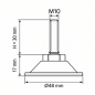 Metal Adjustable Foot with Swivel Base M10x30 - FI48 leveler EMFA GmbH