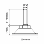 Metal Adjustable Foot with Swivel Base M10x60 - FI48 leveler EMFA GmbH