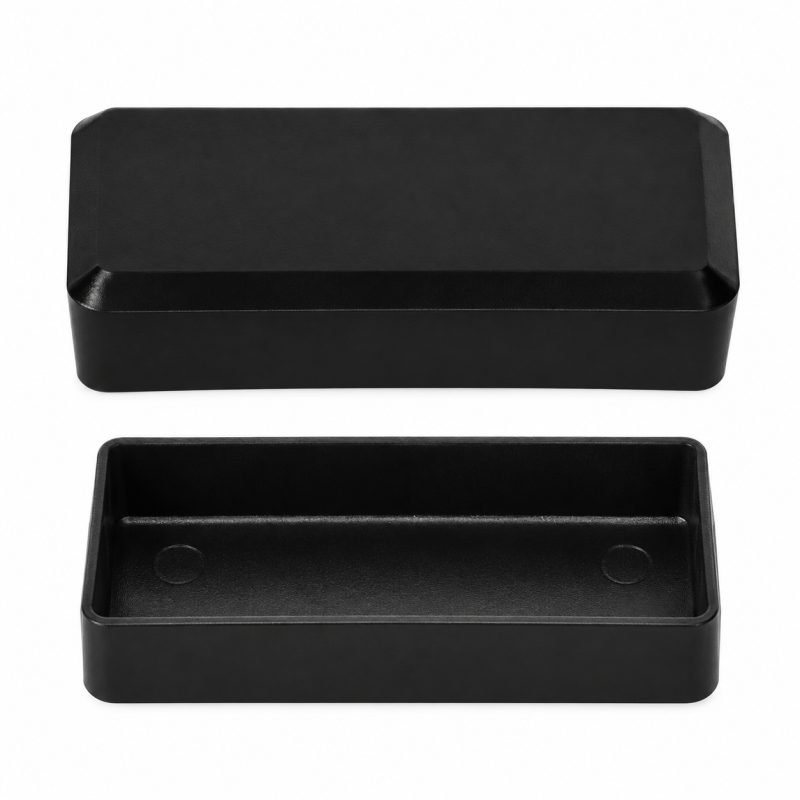 Flat Rectangular External Cap 39,7x20,1 mm Black