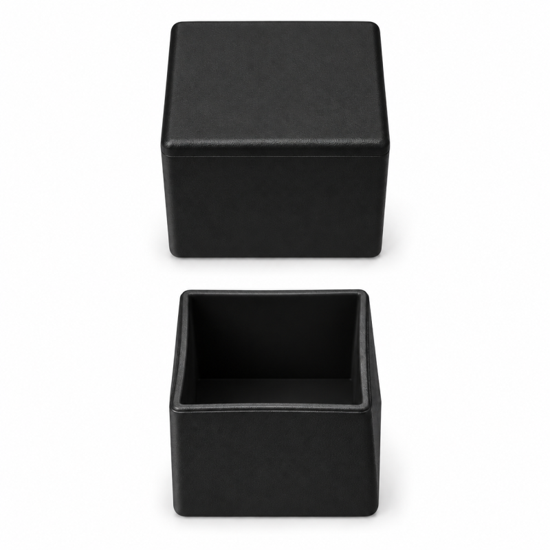 Flat Square External Cap 29,6x29,6 mm Black