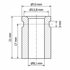 Bushing for Lift Spring 15x21x8,1 mm rivet sleeve EMFA GmbH