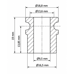 Bushing for Lift Spring 18,8x19x9,5 mm Black