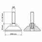 Screwed Adjustable Foot with Swivel Base M8x40 - FI30 leveler EMFA GmbH