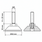 Screwed Adjustable Foot with Swivel Base M8x20 - FI40 leveler EMFA GmbH