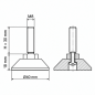 Screwed Adjustable Foot with Swivel Base M8x30 - FI40 leveler EMFA GmbH
