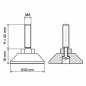 Screwed Adjustable Foot with Swivel Base M8x40 - FI40 leveler EMFA GmbH