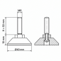 Screwed Adjustable Foot with Swivel Base M8x50 - FI40 leveler EMFA GmbH