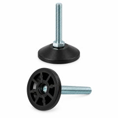 Screwed Adjustable Foot with Swivel Base M8x40 - FI50 leveler EMFA GmbH