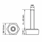 Hexagonal Adjustable Foot SW19 M6x40 - SW19 leveler EMFA GmbH