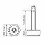 Hexagonal Adjustable Foot SW19 M8x20 - SW19 leveler EMFA GmbH