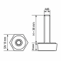 Hexagonal Adjustable Foot SW19 M8x30 - SW19 Black Hexagonal Adjustable Foot SW19 M8x30 - SW19 leveler EMFA GmbH