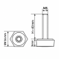 Hexagonal Adjustable Foot SW24 M8x40 - SW24 leveler EMFA GmbH